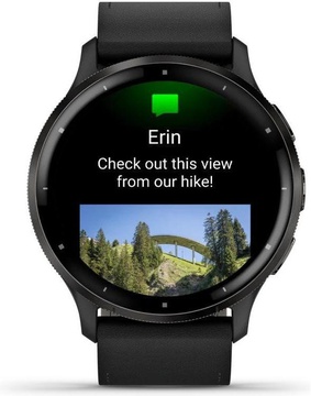 Garmin Venu 3 Slate S. Steel Bezel w. Black Case and Leather Band (010-02784-52/02)