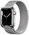 Apple Watch Series 7 GPS + Cellular 41mm Silver Stainless Steel Case with Silver Milanese Loop (MKHF3, MKHX3)