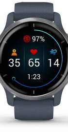 Garmin Venu 2 Silver Bezel with Granite Blue Case and Silicone Band (010-02430-10/00) (UA)