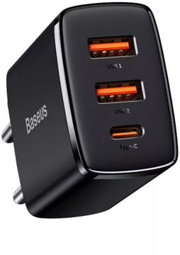 Baseus Compact Quick Charger 30W QC+ PD (1Type-C + 2USB) (CCXJ-E01)