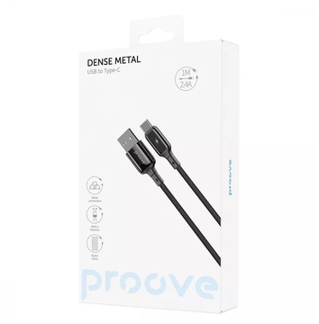 Proove Dense Metal Type-C 2.4A (1m) Black
