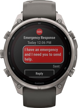 Garmin Fenix 9 Pro inReach Solar 47mm Titanium with Pebble Gray/Silver Gray Silicone Band (010-04338-00/01)