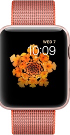 Apple Watch 42mm Series 2 Rose Gold Aluminum Case with Space Orange/Anthracite Woven Nylon (MNPM2)