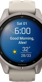 Garmin Fenix 9 43mm Titanium with Fog Gray Silicone Band (010-04761-00/01)