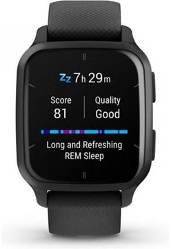 Garmin Venu Sq 2 – Music Edition Slate Aluminum Bezel with Black Case and Silicone Band (010-02700-00/10/80