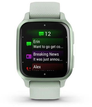 Garmin Venu Sq 2 Metallic Mint Aluminum Bezel with Cool Mint Case and Silicone Band (010-02701-02/12)