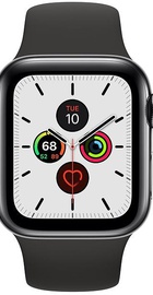 Apple Watch Series 5 GPS + Cellular 40mm Space Black Stainless Steel Case with Black Sport Band (MWWW2)