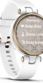 Garmin Lily Cream Gold Bezel with White Case and Silicone Band (010-02384-10)