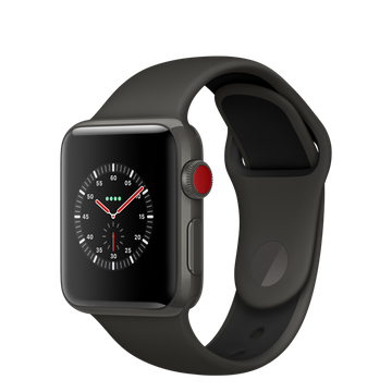 Apple Watch Edition 38mm Series 3 GPS + Cellular Gray Ceramic Case with Gray/Black Sport Band (MQK02)