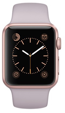 Apple Watch Sport 38mm Rose Gold Aluminum Case Lavender sport Band (MLCH2) CPO