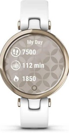 Garmin Lily Cream Gold Bezel with White Case and Silicone Band (010-02384-10)