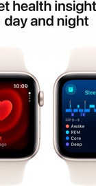 Apple Watch SE 2 GPS 40mm Starlight Aluminium Case w. Starlight Sport Band - S/M (MXEF3) Open,Activ