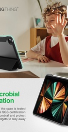 AmazingThing Anti-bacterial Protection Titan Folio Case for iPad Pro 12.9'' (2020-2022) Dark Black