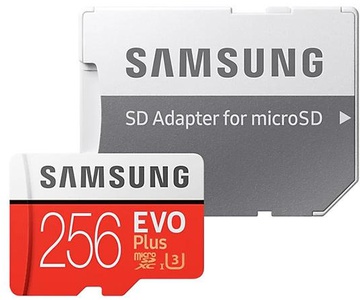 Samsung 256 GB microSDXC Class 10 UHS-I U3 EVO Plus + SD Adapter MB-MC256HA
