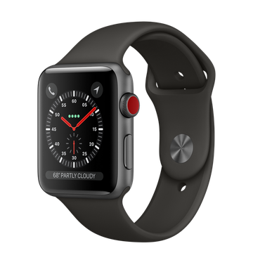 Apple Watch 42mm Series 3 GPS + Cellular Space Gray Aluminum Case with Gray Sport Band (MR302)