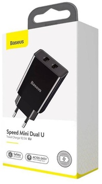 Baseus Speed Mini Dual U Charger 10.5W Black (CCFS-R01)