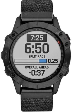 Garmin Fenix 6 Sapphire Black DLC with Heathered Black Nylon Band (010-02158-17) (UA)