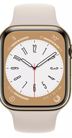 Apple Watch Series 8 GPS + Cellular 45mm Gold Stainless Steel Case with Starlight Sport Band (MNKM3)