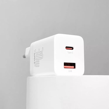 Baseus Super Si Pro Quick Charger Type-C+USB 30W White (CCSUPP-E02)