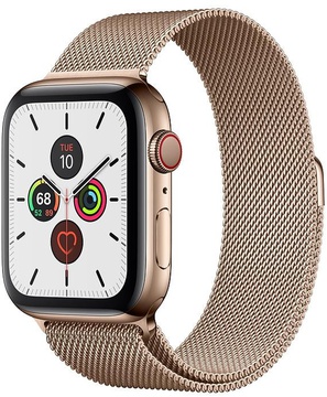 Apple Watch Series 5 GPS + Cellular 44mm Gold Stainless Steel Case with Gold Milanese Loop (MWW62, MWWJ2)