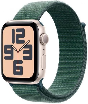 Apple Watch SE 2 GPS 44mm Starlight Aluminium Case w. Lake Green Sport Loop (MXEW3)