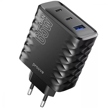 Proove Speed Surge Gan 65W (USB + 2x Type-C) Black