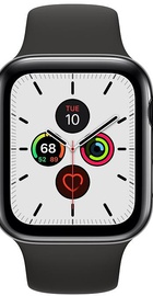 Apple Watch Series 5 GPS + Cellular 44mm Space Black Stainless Steel Case with Black Sport Band (MWW72)