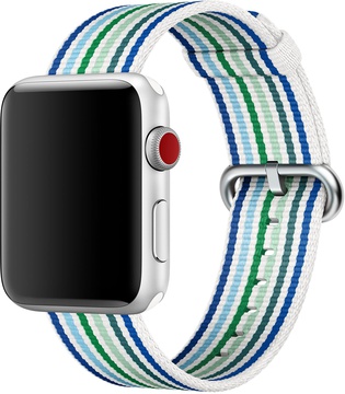 Apple Watch 42mm/44mm/45mm/46mm/49mm Woven Nylon Blue Stripe (MRHG2)