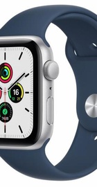 Apple Watch SE 40mm Silver Aluminum Case with Abyss Blue Sport Band (MKNY3)