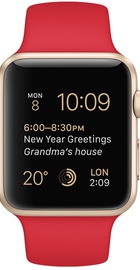 Apple Watch Sport 42mm Gold Aluminum Case with Red Sport Band (MMEE2)