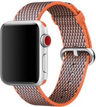 Apple Watch 38mm/40mm/41mm/42mm Spicy Orange Check Woven Nylon (MQVE2)