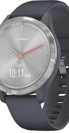 Garmin Vivomove 3s Silver Stainless Steel Bezel w. Granite Blue and Silicone B. (010-02238-00)