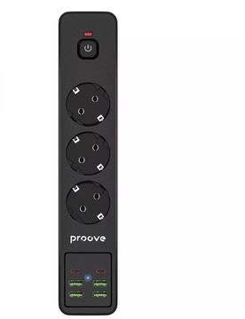 Proove Power Socket P-03 (3 розетки + 4 USB + 2 Type-C) 2М