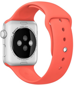 Apple Watch Sport 42mm Silver Aluminum Case with Apricot Sport Band (MMFL2)