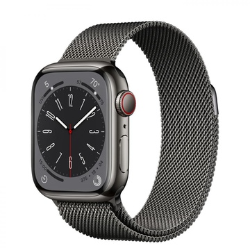 Apple Watch Series 8 GPS + Cellular 41mm Graphite Stainless Steel Case with Milanese Loop Graphite (MNJL3/MNJM3)