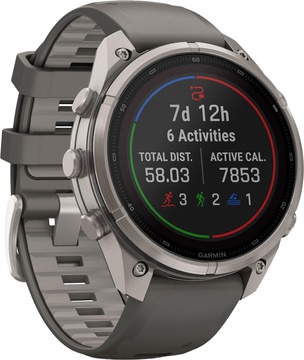 Garmin Fenix 9 Pro inReach Solar 47mm Titanium with Pebble Gray/Silver Gray Silicone Band (010-04338-00/01)