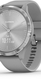 Garmin Vivomove 3 Silver Stainless Steel Bezel w. Powder Gray and Silicone B. (010-02239-00)
