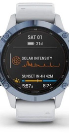 Garmin Fenix 6 Pro Solar Edition Mineral Blue with Whitestone Band (010-02410-19)