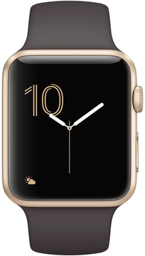 Apple Watch 42mm Series 2 Gold Aluminum Case with Cocoa Sport Band (MNPN2)