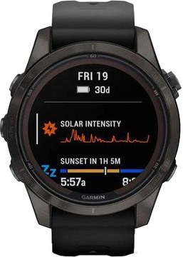Garmin Fenix 7S Pro Sapphire Solar Carbon G. DLC Tit. with Black Band (010-02776-10/11/54)