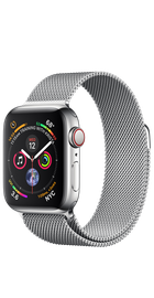 Apple Watch Series 4 GPS + Cellular 40mm Stainless Steel Case with Milanese Loop (MTUM2, MTVK2)