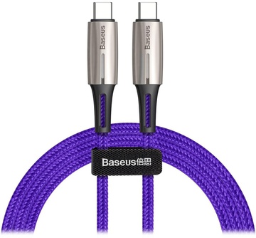 Baseus Water Drop-shaped Lamp Type-C PD2.0 60W Flash Charge Data Cable 20V 3A 1m Purple (CATSD-J05)