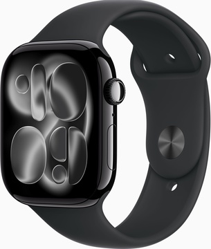 Apple Watch Series 11 GPS + Cellular 46mm Jet Black Alu. Case w. Black S. Band - M/L (MFC44)