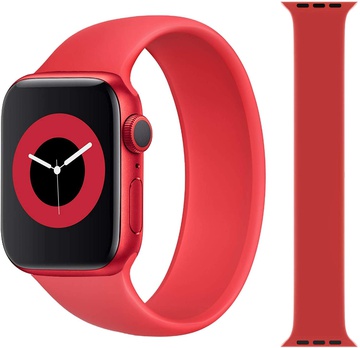 Apple Silicone Solo Loop for Apple Watch 42mm/44mm/45mm/46mm/49mm Red Size M (high copy)