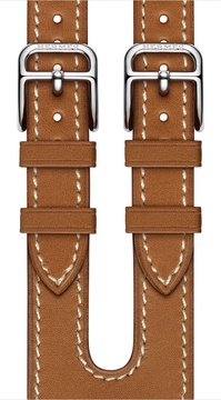 Apple Watch Hermes Leather Double Buckle Cuff 38mm/40mm/41mm/42mm Fauve Barenia (MPXD2)
