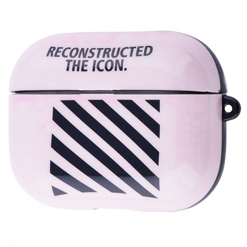 Simple Stickers Print Case for AirPods Pro Off White Pink