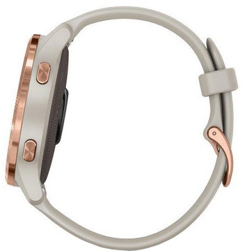 Garmin Venu Rose Gold Stainless Steel Bezel w. Light Sand and Silicone B. (010-02173-23/010-02173-21)