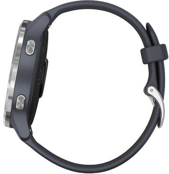 Garmin Venu Silver Stainless Steel Bezel w. Granite Blue and Silicone B. (010-02173-01/010-02173-03)