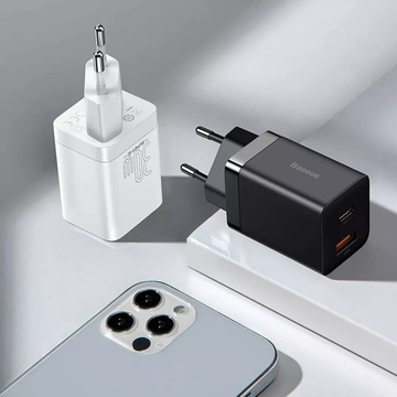 Baseus Super Si Pro Quick Charger Type-C+USB 30W White (CCSUPP-E02)