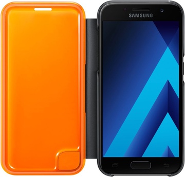 Samsung Neon Flip Cover for Galaxy A3 2017 A320 (EF-FA320PBEGRU) Black